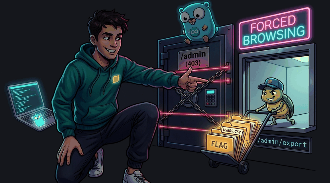 Обложка лабы: Forced Browsing: доступ к скрытому эндпоинту экспорта