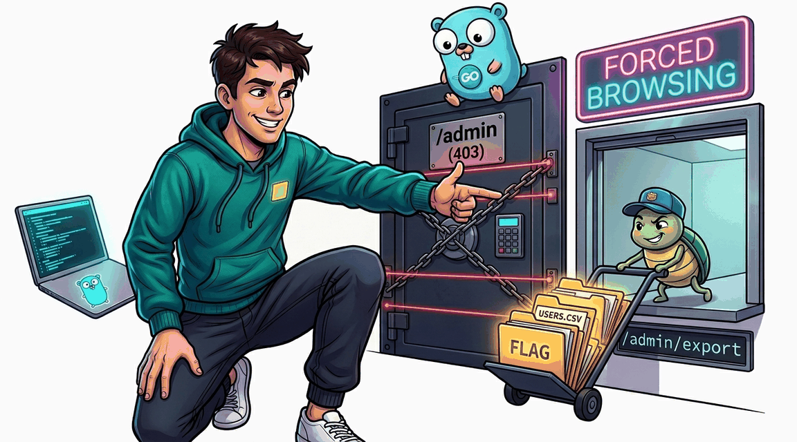 Обложка лабы: Forced Browsing: доступ к скрытому эндпоинту экспорта