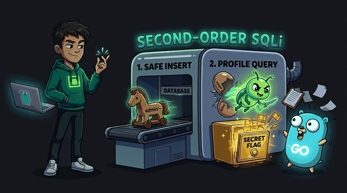 Обложка лабы: SQL Injection: Second-Order (хранимая инъекция)