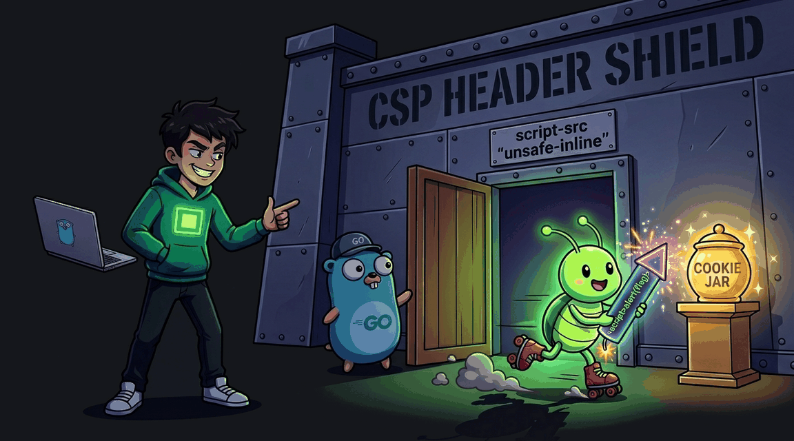 Обложка лабы: XSS при слабой CSP (unsafe-inline)