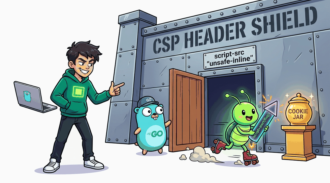 Обложка лабы: XSS при слабой CSP (unsafe-inline)