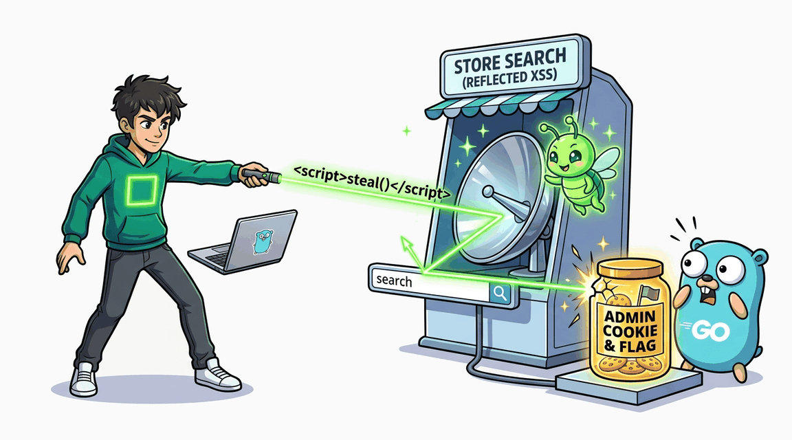 Обложка лабы: Reflected XSS в поиске магазина