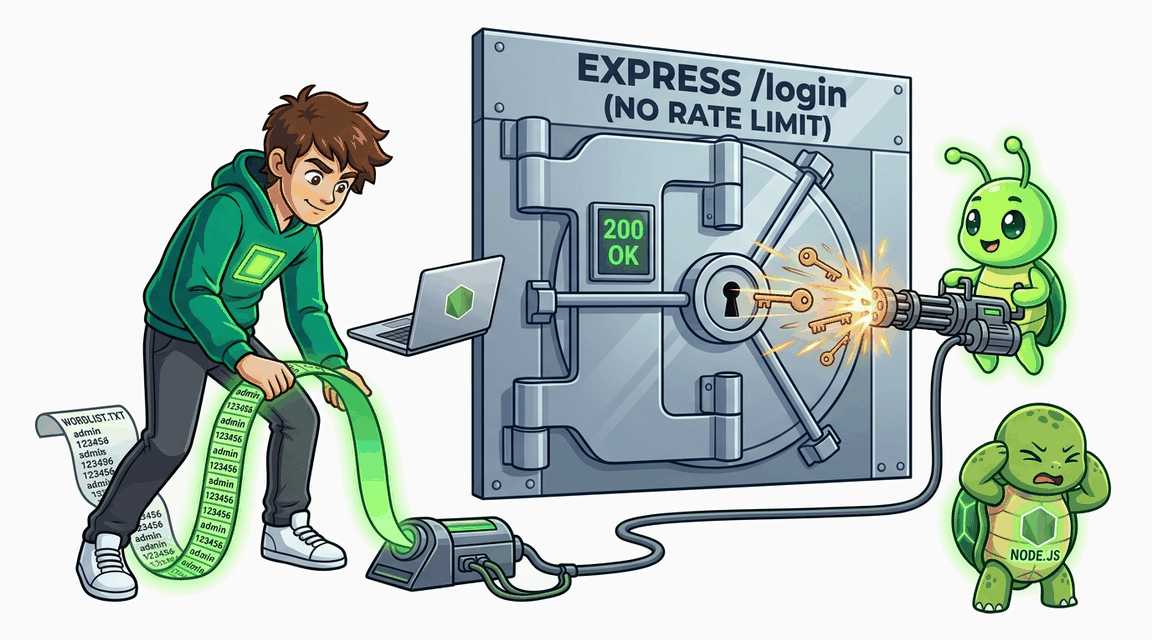 Обложка лабы: Брутфорс Формы Входа (Нет Rate Limiting) — Node.js