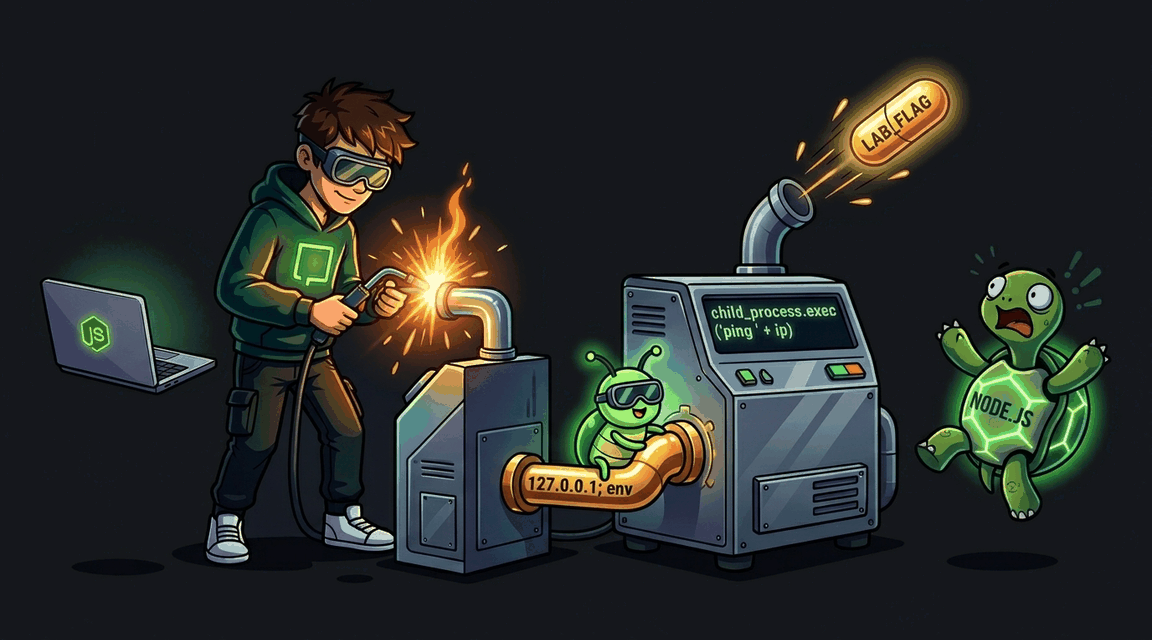 Обложка лабы: Command Injection: Базовая инъекция команд в Node.js