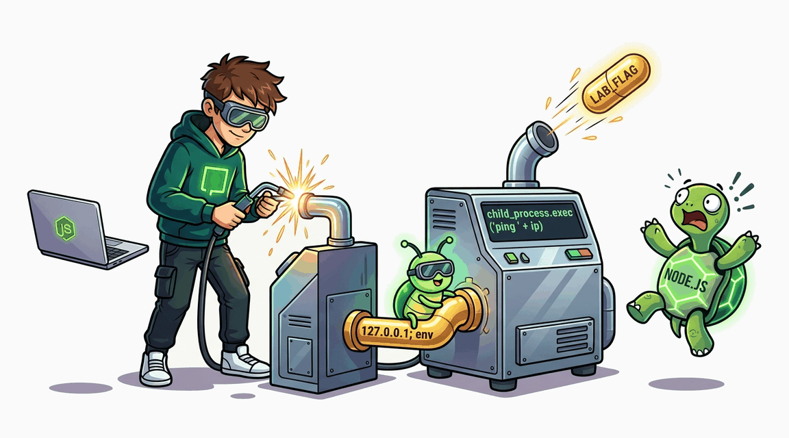 Обложка лабы: Command Injection: Базовая инъекция команд в Node.js