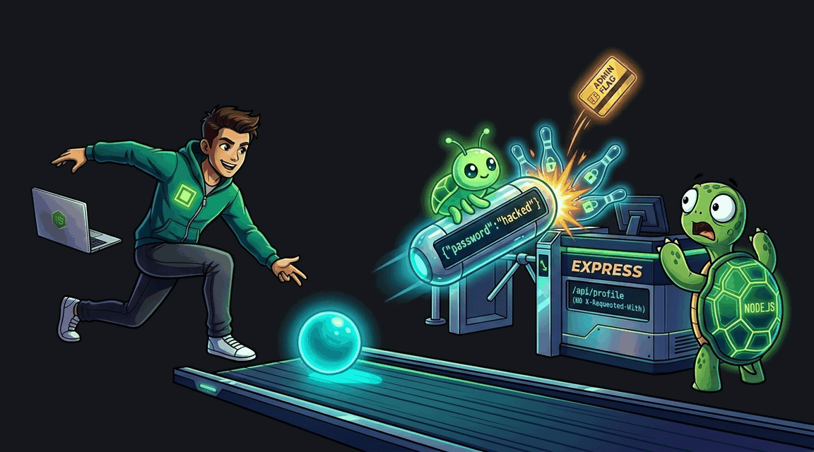 Обложка лабы: CSRF: JSON API без проверки происхождения запроса (Express)