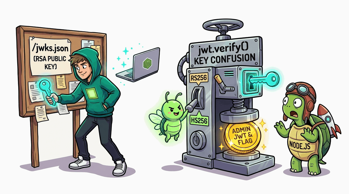 Обложка лабы: JWT: Key Confusion (RS256 to HS256) на jsonwebtoken