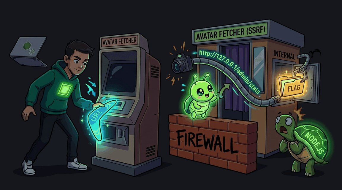 Обложка лабы: SSRF: Fetch Avatar в Express + better-sqlite3