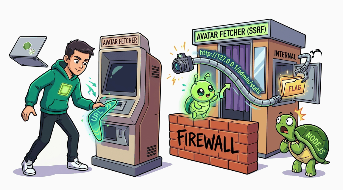 Обложка лабы: SSRF: Fetch Avatar в Express + better-sqlite3