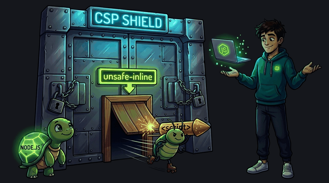 Обложка лабы: XSS + обход CSP через unsafe-inline (Node.js)