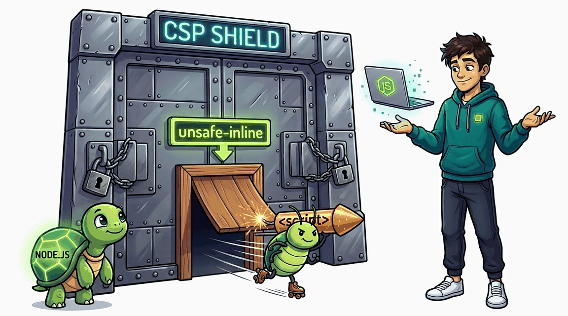 Обложка лабы: XSS + обход CSP через unsafe-inline (Node.js)