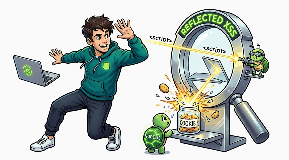 Обложка лабы: Reflected XSS в поиске Node.js
