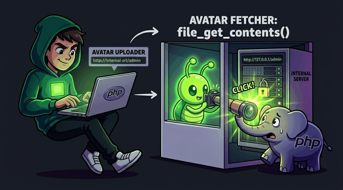 Обложка лабы: SSRF через file_get_contents() в загрузке аватара