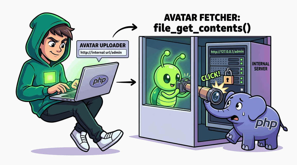 Обложка лабы: SSRF через file_get_contents() в загрузке аватара