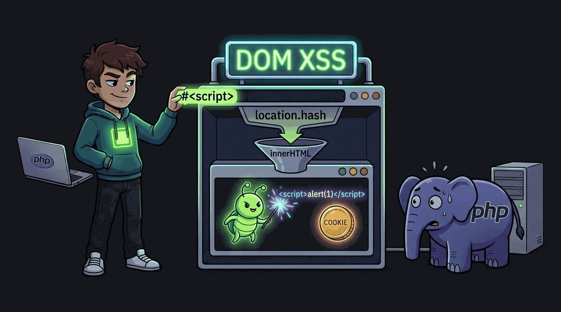 Обложка лабы: DOM XSS через URL-фрагмент
