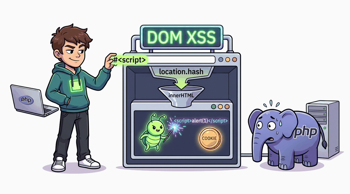 Обложка лабы: DOM XSS через URL-фрагмент