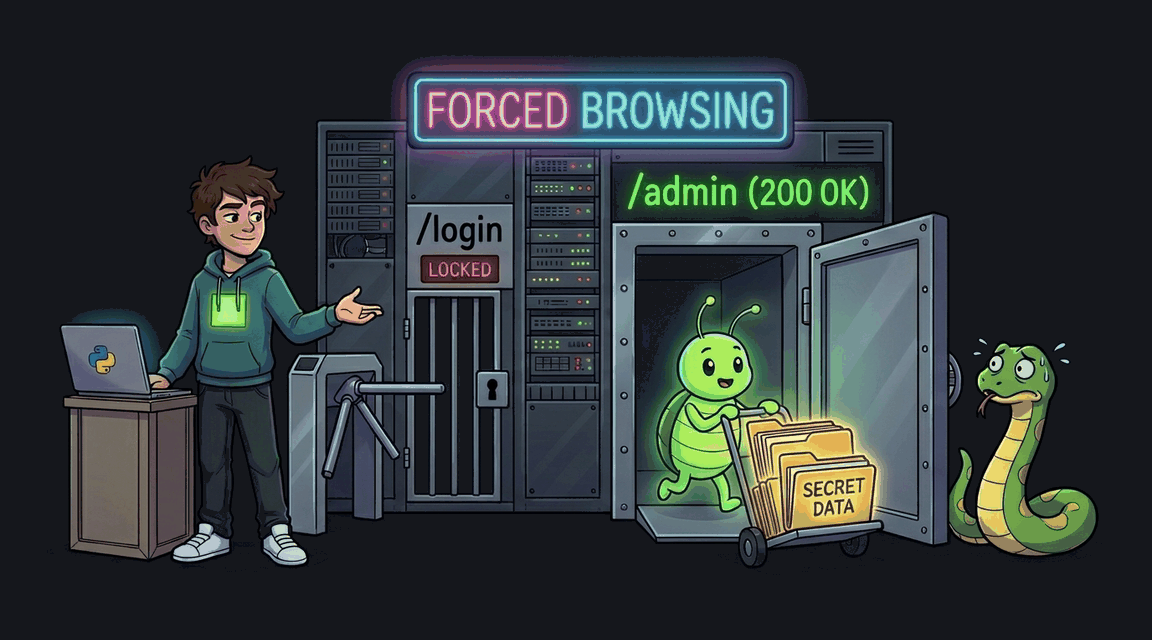 Обложка лабы: Access Control: Forced Browsing — открытая админ-панель