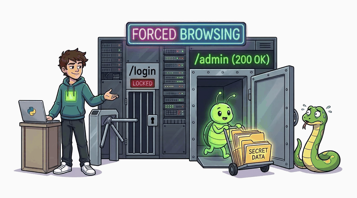 Обложка лабы: Access Control: Forced Browsing — открытая админ-панель