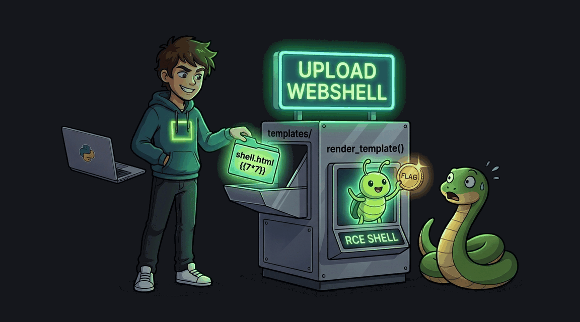 Обложка лабы: File Upload: Webshell через загрузку в templates/