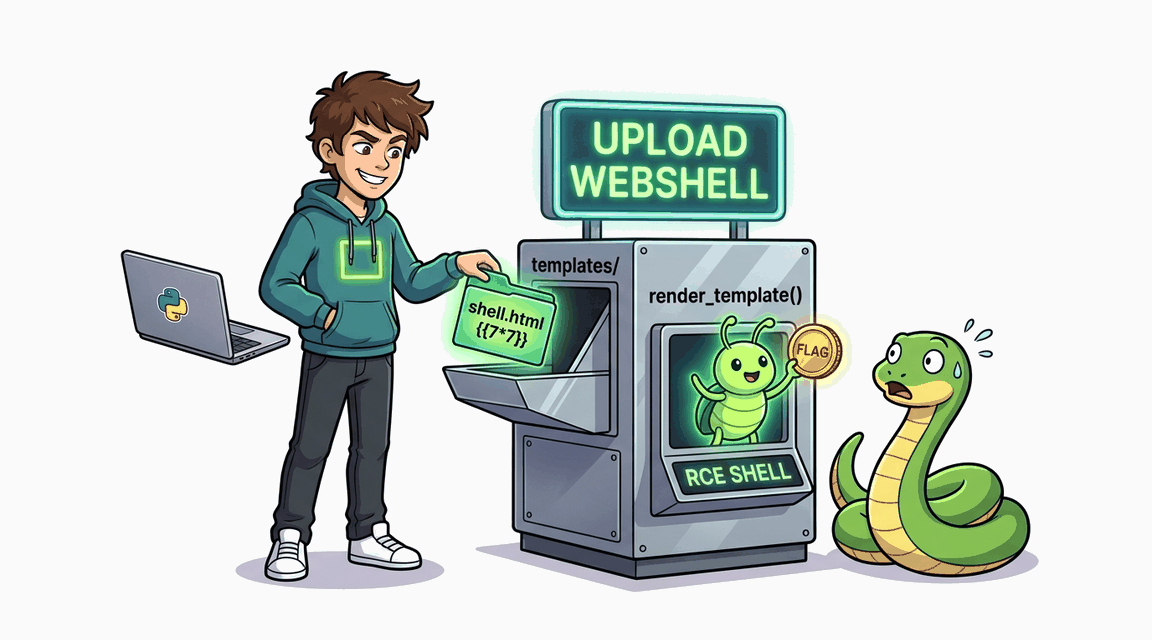 Обложка лабы: File Upload: Webshell через загрузку в templates/