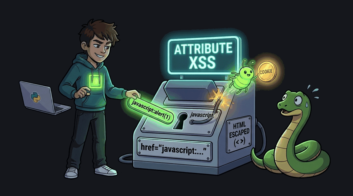 Обложка лабы: XSS через атрибут (javascript: URL)