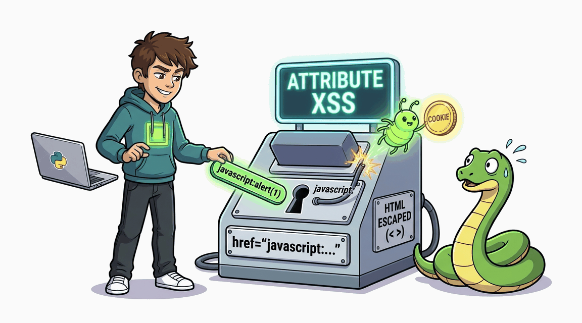 Обложка лабы: XSS через атрибут (javascript: URL)